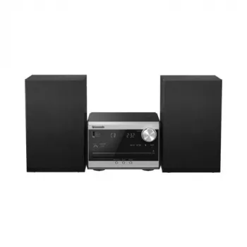 Panasonic SC-PM272EG-S Micro Hi-Fi sistēma ar CD, Bluetooth, DAB/DAB+ radio, USB un AUX - Sudraba (20W RMS)