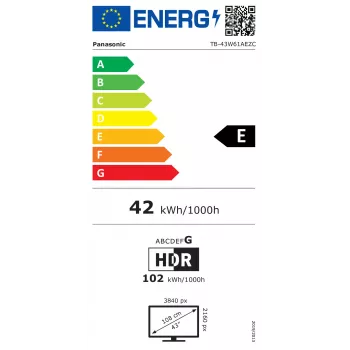 PANASONIC TB-43W61AEZC 43 collu LED TV UHD 4K HDR Multituner TiVo Smart TV