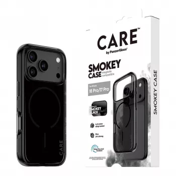 PanzerGlass CARE Smokey apvalks ar melnu MagSafe iPhone 17 Pro
