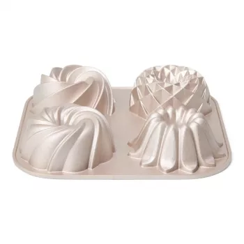 Patisse PAT-04520 Neslīdošs oglekļa tērauda mini bunt formas komplekts, 6 gab., 7 cm, melns