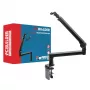 PCBuilder CAST STEADY Mikrofona buma roka - galda skavas šķērveida roka, tērauds, 1.5 kg slodze, 750 mm sasniedzamība, 360° rotācija, paslēpta kabeļu pārvaldība, melna