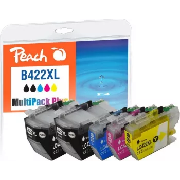 Peach saderīga tintes kasetne Brother LC-422XL MultiPack Plus 4-Pack (Melna, Ciāna, Fuksīna, Dzeltena)