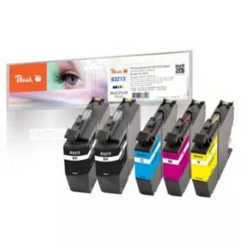 Peach PI500-267 Multipack saderīgas tintes kasetnes Brother LC-3213 (5 iepakojums, melnā un krāsu, 850/1375 lapas)