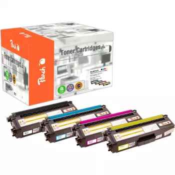 Peach Remanufactured Toner Cartridge MultiPack for Brother TN-321 (Black, Cyan, Magenta, Yellow) - 4-Pack