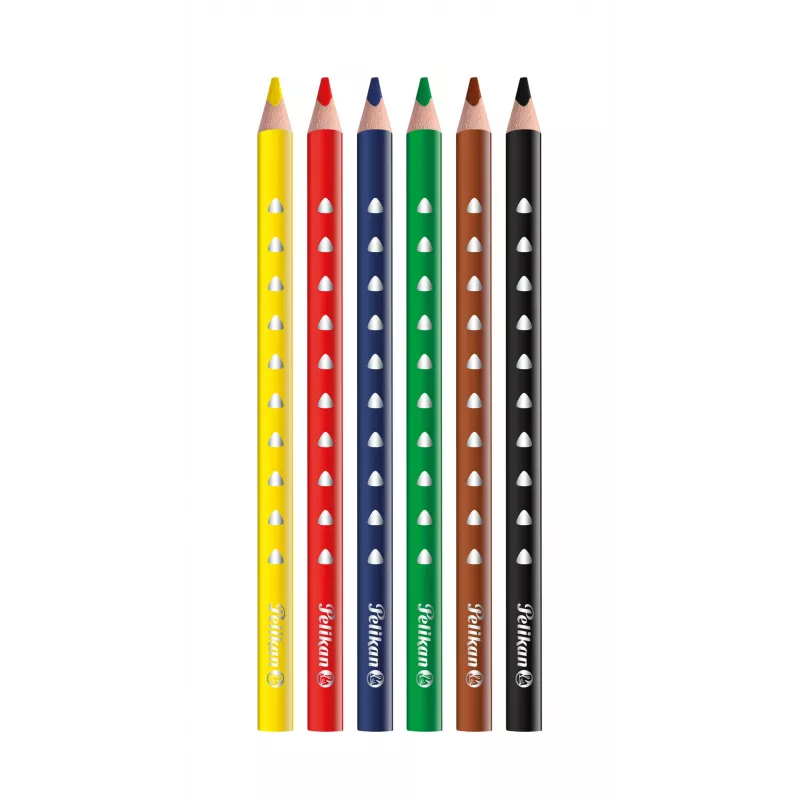 Pelikan 700610 krāsaino zīmuļu komplekts, 6 gab. (melns, brūns, zaļš, sarkans, violets, dzeltens)