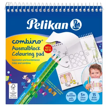 Pelikan 811231 Krāsojamais komplekts, 15 lapas, zēniem/meitenēm, krāsainie zīmuļi iekļauti, attēlu komplekts krāsošanai