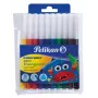 Pelikan 985663 smalko flomāsteru komplekts, 10 dažādas krāsas, mazgājams tintes, ventilēti drošības vāciņi, smalks 1,0 mm uzgalis