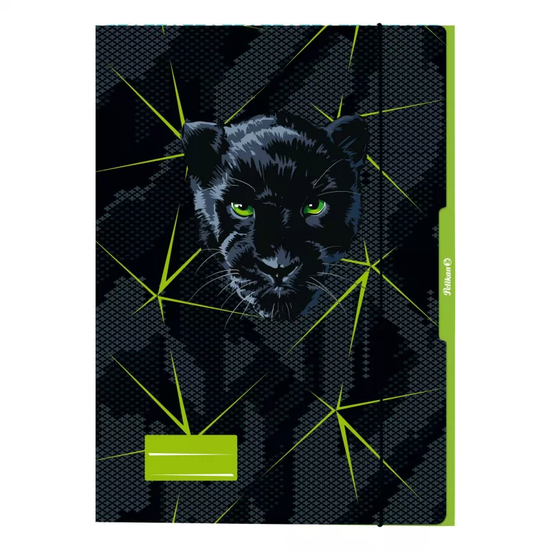Pelikan Panther zīmējumu mape DIN A3, izturīgs kartons, UV spīdums, melna ar panteras grafiku, 1 gab. 300004010