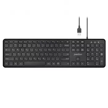 Perixx PERIBOARD-210 vadu īpaši plakana šķērssviras tastatūra, ASV izkārtojums, melna