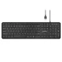Perixx PERIBOARD-210 vadu īpaši plakana šķērssviras tastatūra, ASV izkārtojums, melna