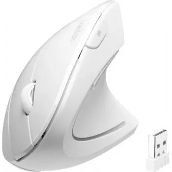 Perixx PERIMICE-713 bezvadu ergonomiskā vertikālā pele, balta, 6 pogas, regulējams 1000/1500/2000 DPI, 2,4 GHz, labročiem 11937