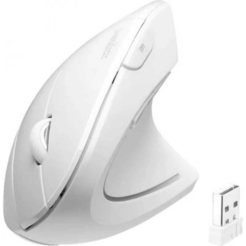 Perixx PERIMICE-713 bezvadu ergonomiskā vertikālā pele, balta, 6 pogas, regulējams 1000/1500/2000 DPI, 2,4 GHz, labročiem 11937