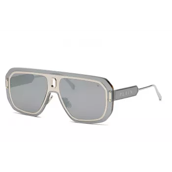 PHILIPP PLEIN MAN SPP050-99579X Saulesbrilles Melns Acetāts Pelēkas Lēcas 57mm