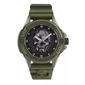 Philipp Plein vīriešu automātiskais skeleton pulkstenis PWUBA0423 44mm melns silikons