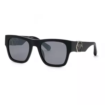 Philipp Plein vīriešu saulesbrilles SPP042M54703X - melns rāmis, pelēkas lēcas, 54mm