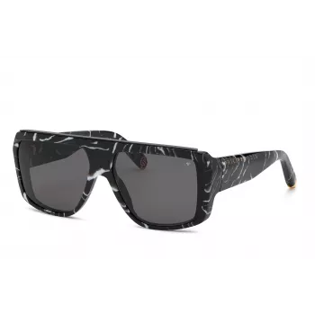 PHILIPP PLEIN vīriešu saulesbrilles SPP074640Z212 Pilot Melna/Pelēka 64/15/145 mm