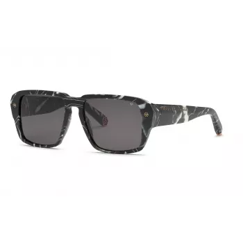Philipp Plein vīriešu saulesbrilles SPP081-550Z21 Melna/Pelēka 55/17/145 mm