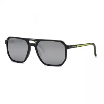 Philipp Plein Sport vīriešu saulesbrilles SSP032-58C02X, melns acetāta rāmis, pelēkas lēcas 58/19/145 mm
