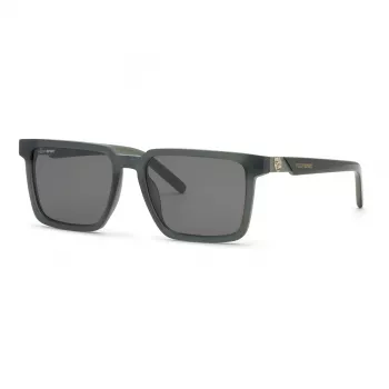 Philipp Plein Sport Vīriešu Saulesbrilles SSP034-566S8M Melns/Pelēks Taisnstūris Spoguļstikls