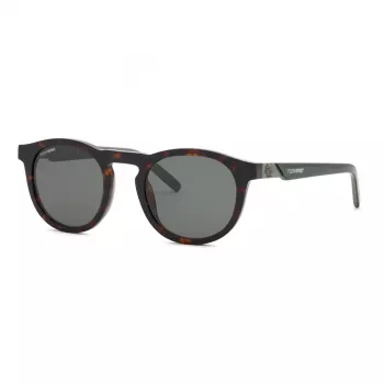 Philipp Plein Sport vīriešu saulesbrilles SSP035-520722 melns acetāta rāmis, pelēkas lēcas 52mm