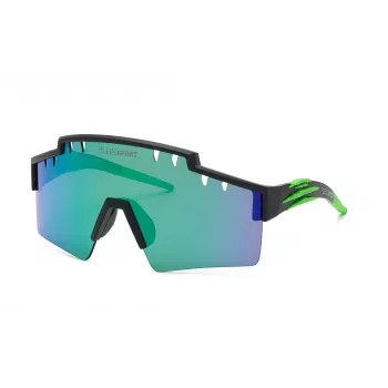 PHILIPP PLEIN SPORT SSP001-99U28V Vīriešu saulesbrilles – melns rāmis, pelēkas lēcas, shield stils