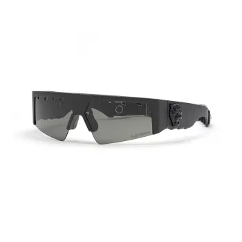 PHILIPP PLEIN SPORT SSP006V710U28 Men's Rectangular Sunglasses - Black Frame, Smoke Grey Lens - 71/12/130 mm
