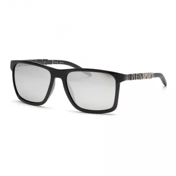 PHILIPP PLEIN SPORT SSP013-58Z42Z Vīriešu saulesbrilles - Melns acetāta rāmis, Pelēkas polikarbonāta lēcas, 58/17/145 mm