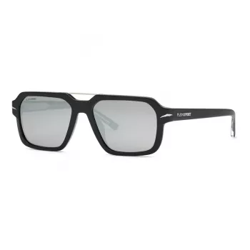 Philipp Plein Sport SSP036-577EPP Vīriešu taisnstūra saulesbrilles Melnas/Pelēkas 57mm