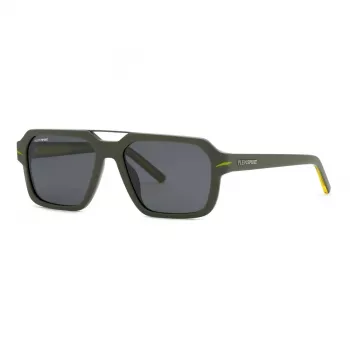 Philipp Plein Sport SSP036-57NVNP Vīriešu taisnstūra saulesbrilles tumši zilā krāsā ar dūmu pelēkām lēcām 57/17/150 mm