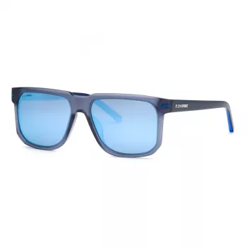 Philipp Plein Sport SSP037-59UA1P Vīriešu saulesbrilles - Spīdīgs melns acetāta rāmis, dūmu polikarbonāta lēcas, 59/16/150 mm