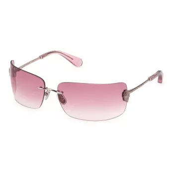 Philipp Plein SPP027V950A39 Sieviešu kvadrātveida saulesbrilles - Melns acetāta rāmis, pelēkas lēcas 95mm