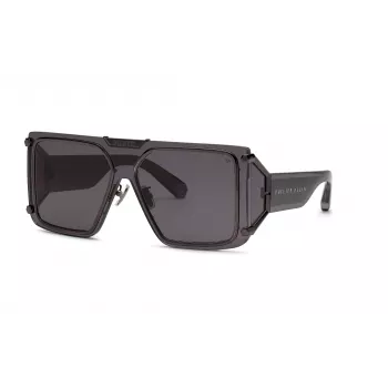 Philipp Plein SPP096M990I86 Vīriešu saulesbrilles Pilot Aviator Metāls Melnas Pelēks Gradient UV400 99mm