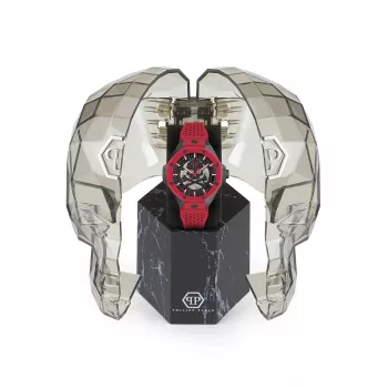 Philipp Plein The $kull King vīriešu kvarca pulkstenis PWPFA0524 44 mm melns silikons