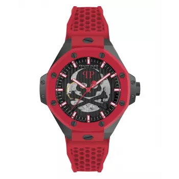 Philipp Plein The $kull King vīriešu kvarca pulkstenis PWPFA0524 44 mm melns silikons