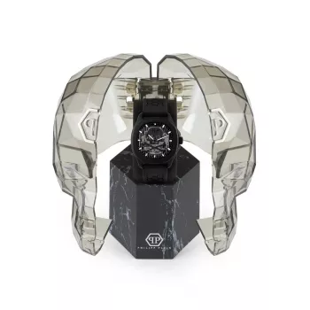 Philipp Plein The Skeleton Automātiskais vīriešu pulkstenis PWRAA0923 42mm Melns silikons