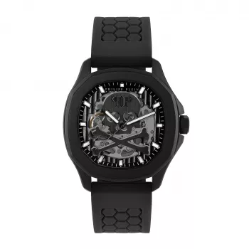Philipp Plein The Skeleton Automātiskais vīriešu pulkstenis PWRAA0923 42mm Melns silikons