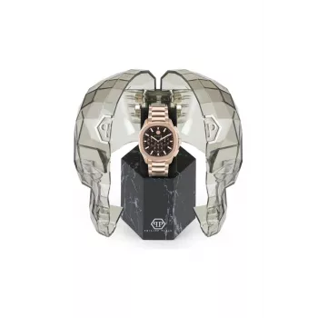 Philipp Plein The Skeleton vīriešu kvarca pulkstenis PWSAA0623 44mm melna silikona siksniņa