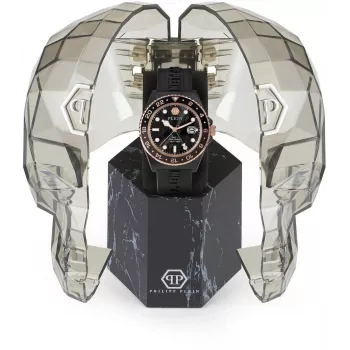 Philipp Plein The Skeleton Men's Quartz Watch PWYBA0823 44mm Black Silicone