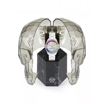 Philipp Plein Sieviešu PWPPA0124 The Skeleton Kvarca Pulkstenis 38mm Rožu Zelta PVD Nerūsējošā Tērauda Korpuss Melna Silikona Siksniņa
