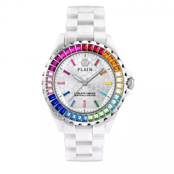 Philipp Plein Sieviešu PWPPA0124 The Skeleton Kvarca Pulkstenis 38mm Rožu Zelta PVD Nerūsējošā Tērauda Korpuss Melna Silikona Siksniņa