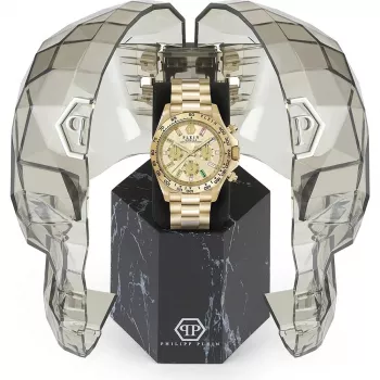 Philipp Plein Sieviešu PWSBA0223 Kvarca Analogais Pulkstenis 38mm Rožu Zelta Krāsas Nerūsējošais Tērauds
