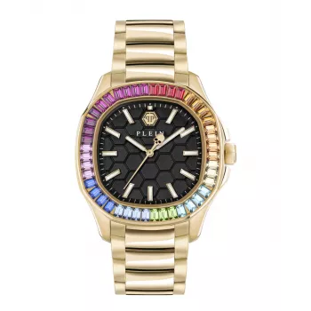 Philipp Plein sieviešu pulkstenis PWTAA1224 The G.O.A.T. kvarca analogs 37mm rozā zelta tonēts nerūsējošais tērauds