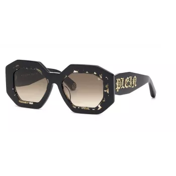 Philipp Plein Women's Sunglasses SPP098M530700 - Black Acetate Frame, Grey Lenses, 53mm