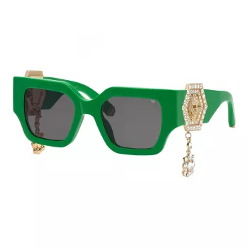 Philipp Plein sieviešu saulesbrilles SPP103S510D80 Melnas Pelēks gradients 51mm