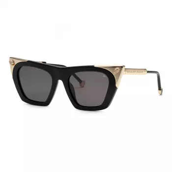 Philipp Plein Women's Sunglasses SPP134S520700 Gold-Tone Metal Frame Brown Gradient Lens 52mm