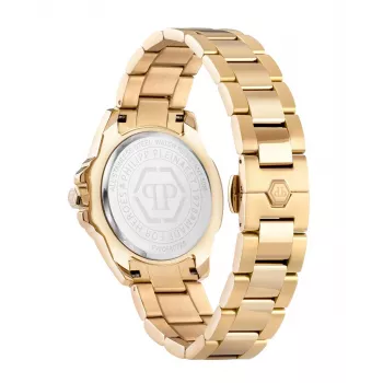 Philipp Plein sieviešu pulkstenis The $kull kvarcs 38mm nerūsējošais tērauds melns ciparnīca silikona siksniņa PWOFA0725