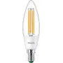 Philips Classic LED sveces spuldze 40W ekvivalents E14 silti balta caurspīdīga