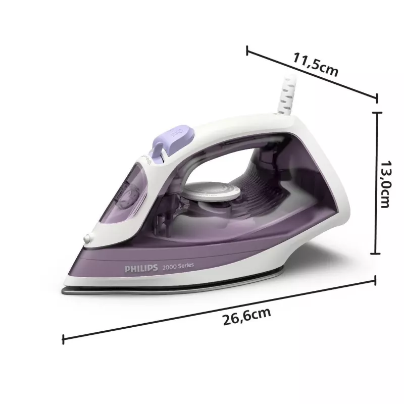 Philips DST2020/30 Tvaika gludeklis, 2000 W, Nenolīpstoša zole, Zils/Balts
