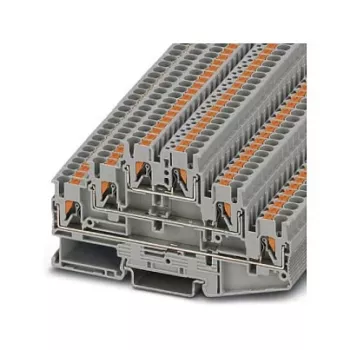 Phoenix Contact PT 2,5-3L 3 līmeņu spiedkontaktu spaiļu bloks, 2.5 mm², 24 A, 500 V, pelēks
