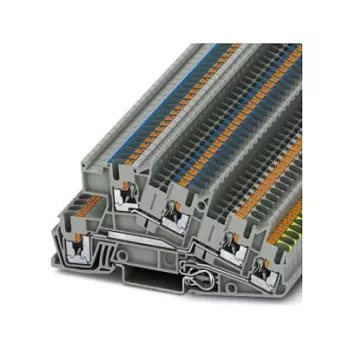 Phoenix Contact PTI 2,5-PE/L/N Sadales spaiļu bloks, Push-in, 3 līmeņu, 24 A, 400 V, pelēks